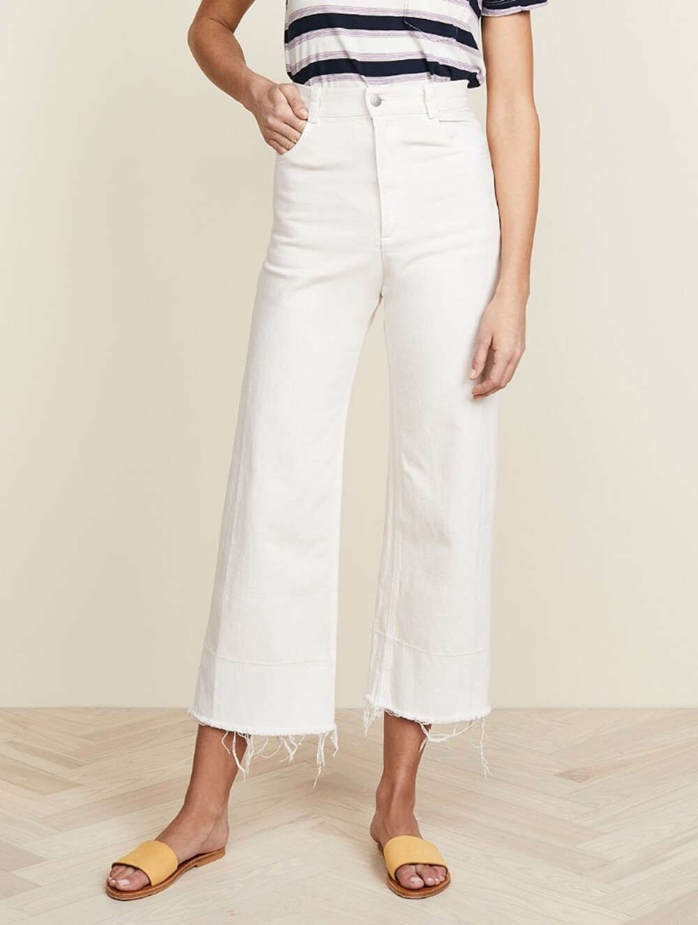 Rachel Comey Legion Wide Leg Crop Jeans In Dirty White Wash